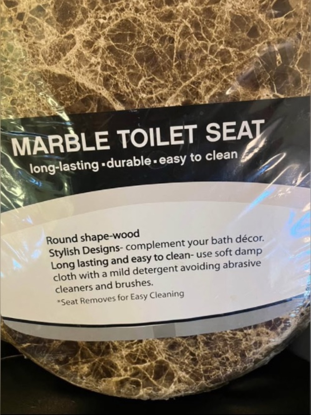 Brown Marble Toilet Seat - Picture 3 of 6